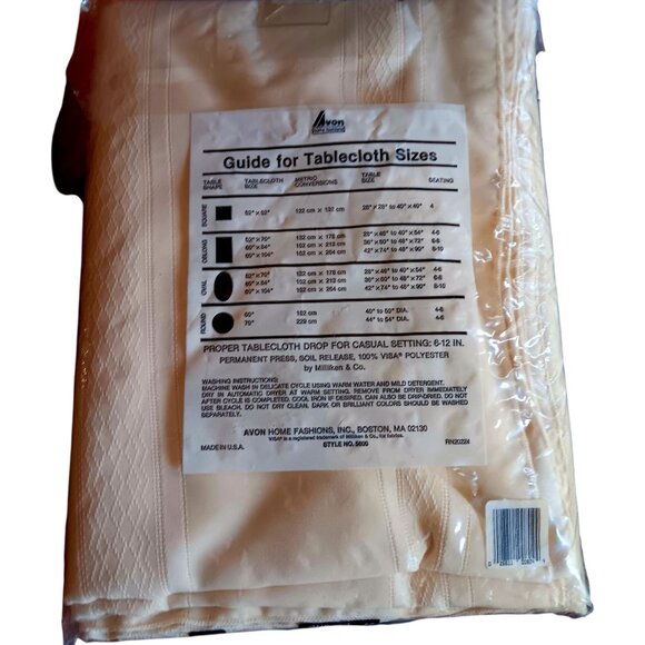NEW Vintage Avon Radiance Satin Stripe Tablecloth 60" X 104" Oblong - Picture 3 of 4